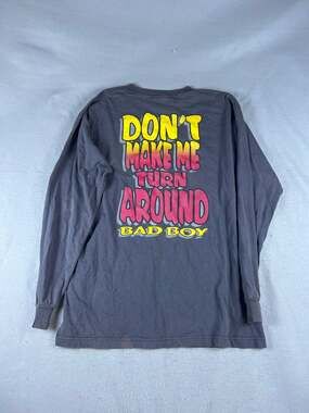 Vintage Bad Boy T-Shirt Mens XL Gray Don't Make Me Turn Around Graphics Classic